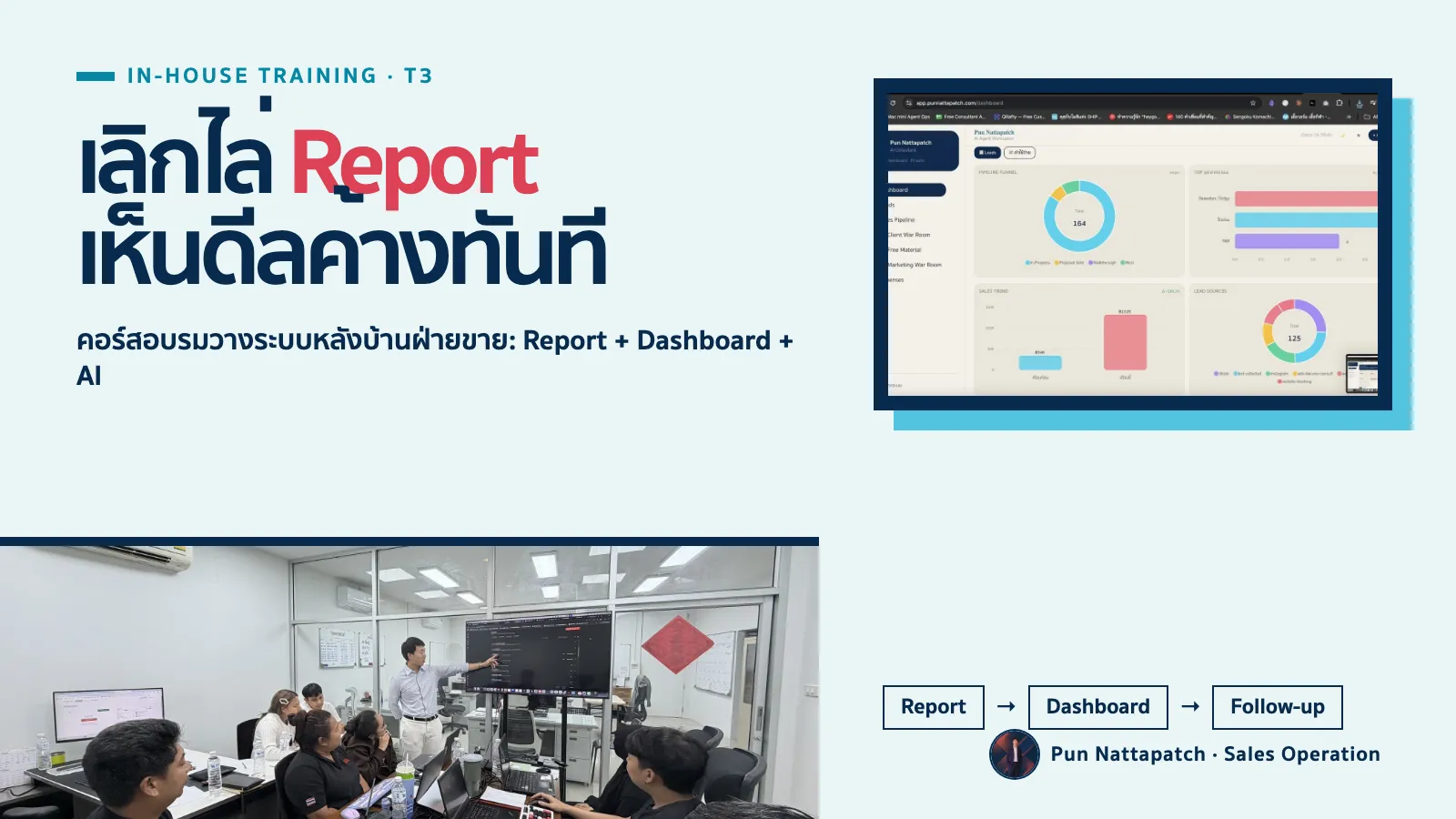 คอร์สอบรมวางระบบ Report และ Dashboard สำหรับฝ่ายขาย